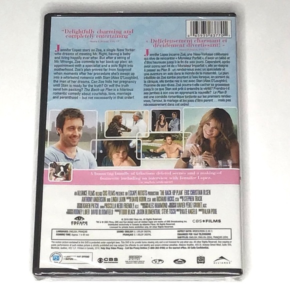 DVD: The Back-Up PlanWith Jennifer Lopez and Alex O'Loughlin - PG - Picture 2 of 2